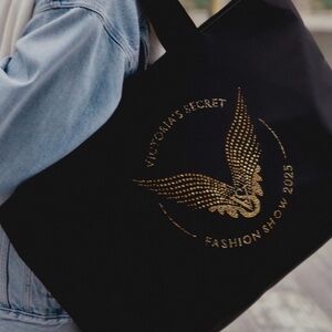 Victoria's Secret Black Tote with Gold Logo